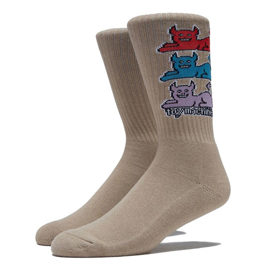 TOY MACHINE TRIPLE CAT SOCK TAN