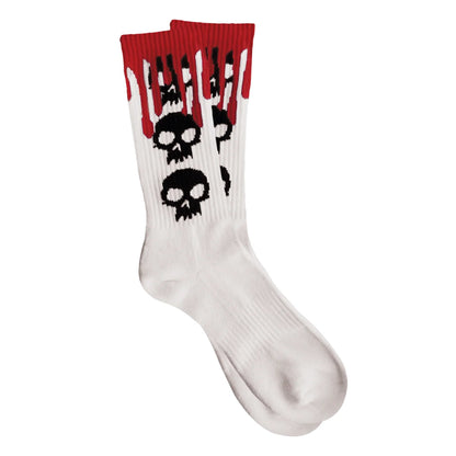 ZERO 3 SKULL BLOOD SOCKS WHITE