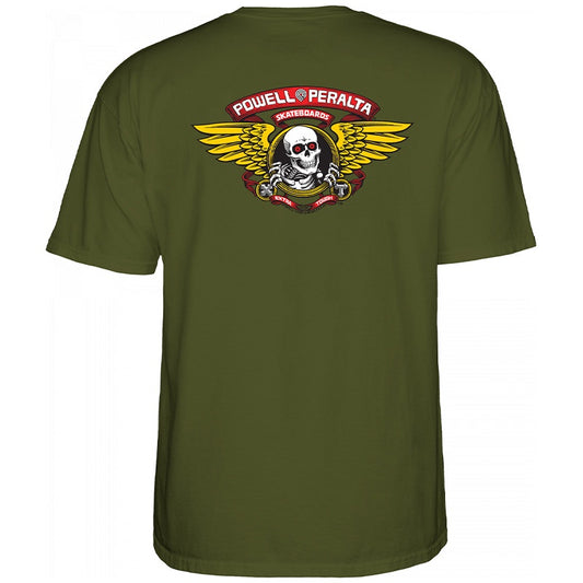 POWELL PERALTA WINGED RIPPER T-SHIRT MILITARY GREEN