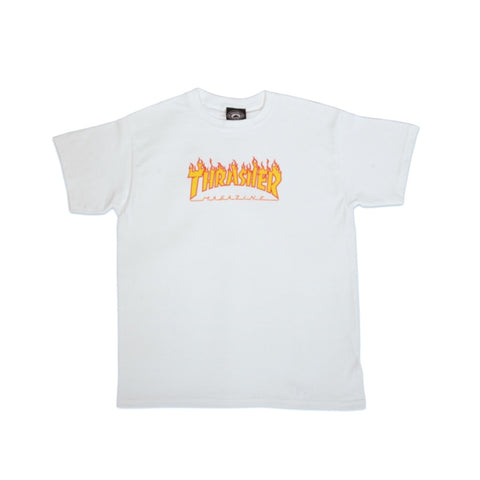 THRASHER YOUTH FLAME T-SHIRT WHITE