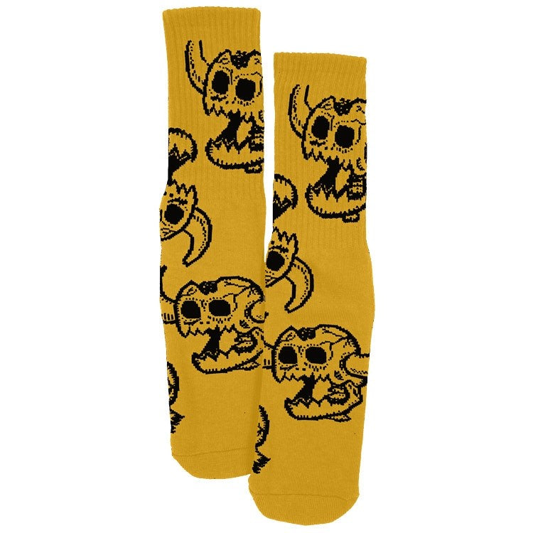 TOY MACHINE MONSTER SKULL SOCK MUSTARD