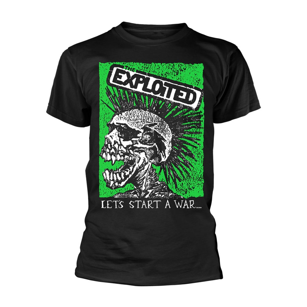 EXPLOITED LET'S START A WAR SKULL T-SHIRT BLACK