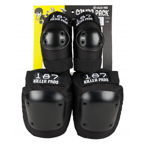 187 COMBO PACK: ADULT KNEE AND ELBOW PROTECTION BLACK