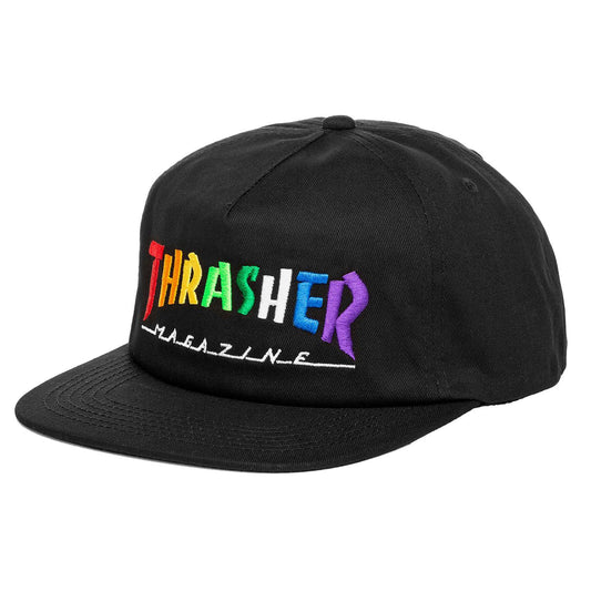 THRASHER RAINBOW MAG SNAPBACK BLACK