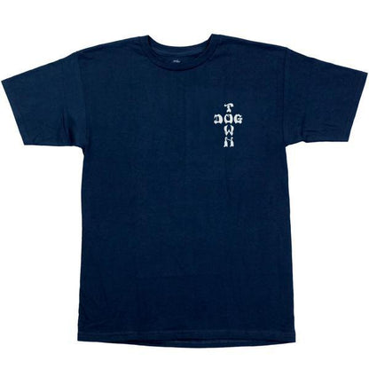 DOGTOWN CROSS COLOR LOGO T-SHIRT NAVY