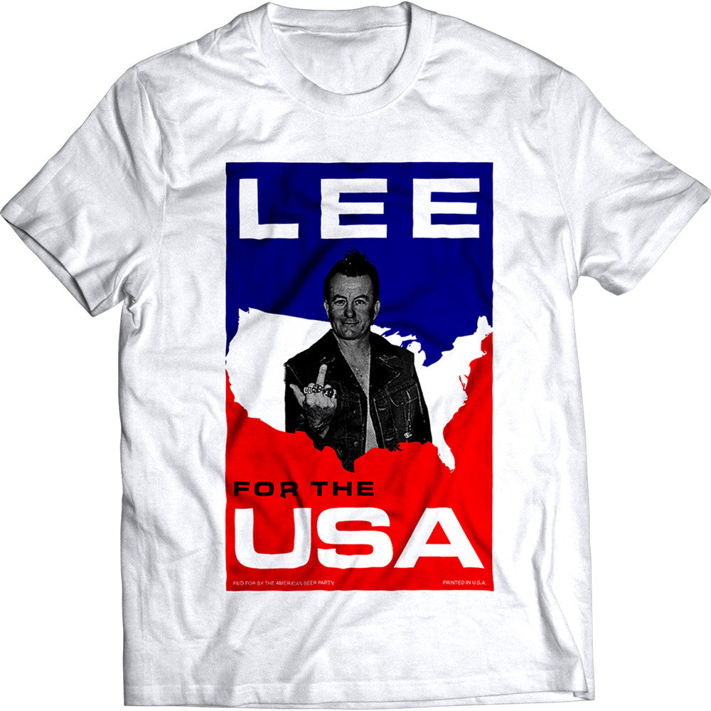 FEAR LEE VING FOR PRESIDENT T-SHIRT WHITE - Skateboards Amsterdam