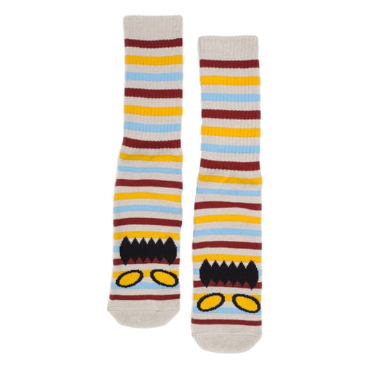 TOY MACHINE MONSTER FACE MINI STRIPES CREW SOCKS MULTI