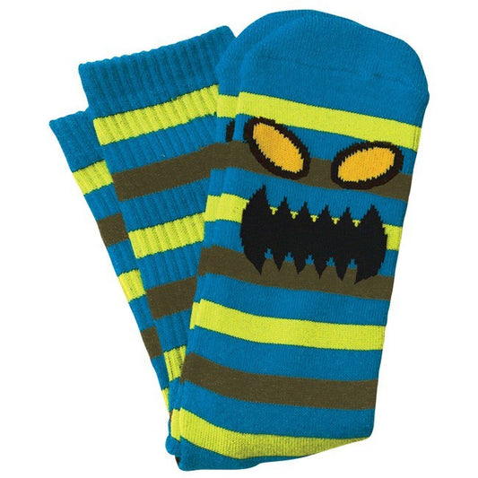 TOY MACHINE MONSTER STRIPE SOCK BLUE/NEON - Skateboards Amsterdam