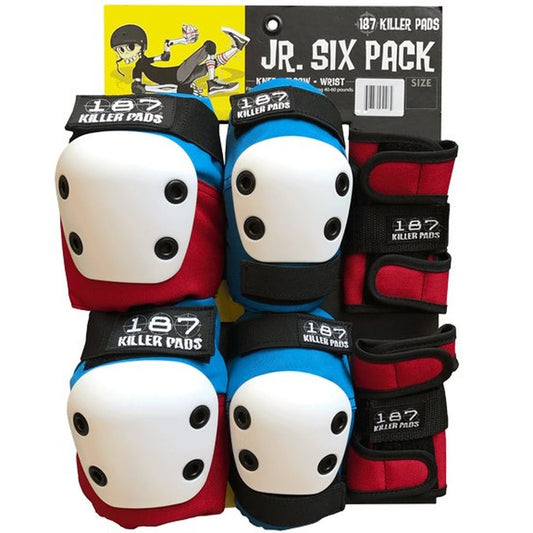 187 JUNIOR SIX PACK KILLER PADS RED/WHITE/BLUE