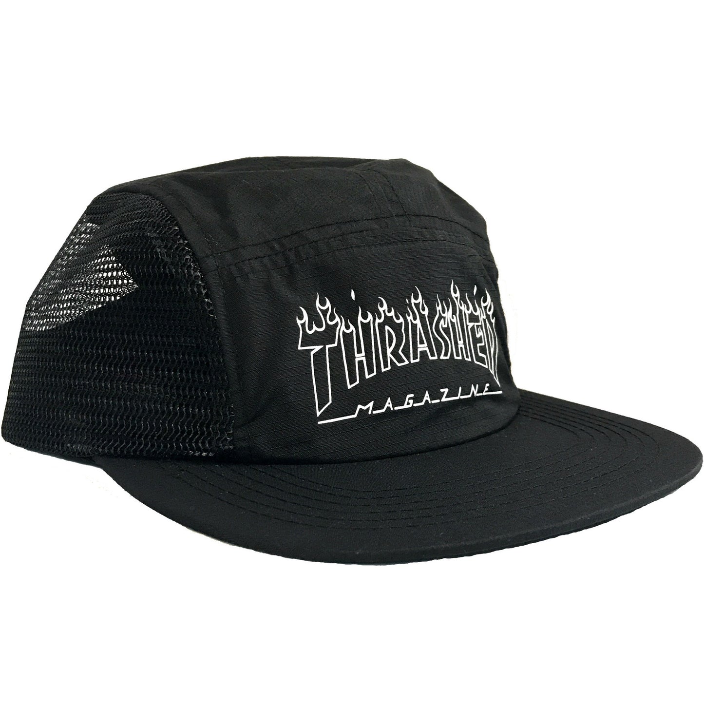 THRASHER FLAME OUTLINE 5 PANEL BLACK