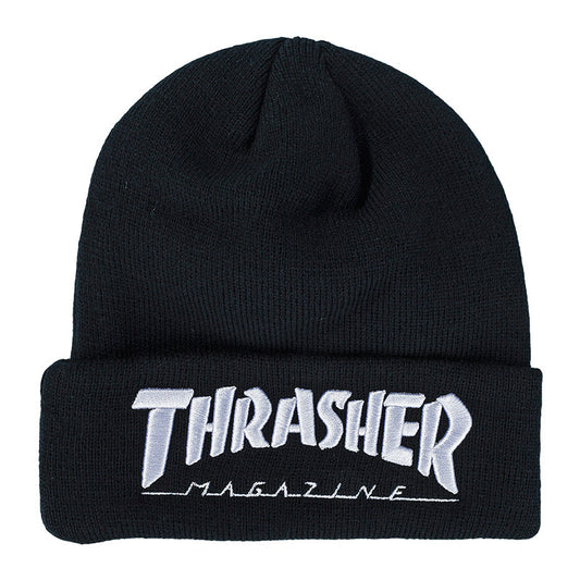 THRASHER EMBROIDERED LOGO BEANIE BLACK - Skateboards Amsterdam