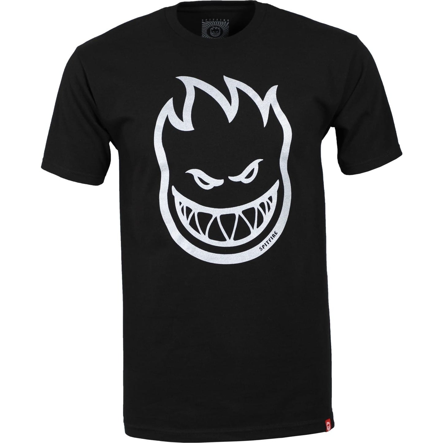 SPITFIRE BIGHEAD T-SHIRT BLACK W/SILVER FLECK PRINT