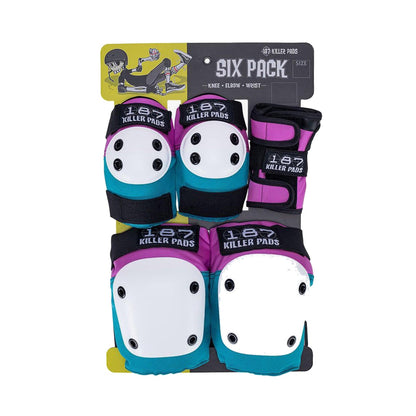 187 JUNIOR SIX PACK KILLER PADS PINK/TEAL