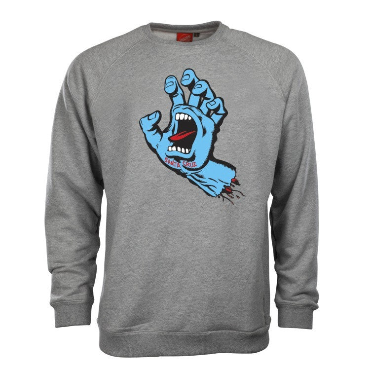 SANTA CRUZ SCREAMING HAND CREWNECK DARK HEATHER