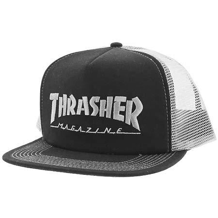 THRASHER SKATE MAG EMBROIDERED MESH CAP BLACK/GREY - Skateboards Amsterdam