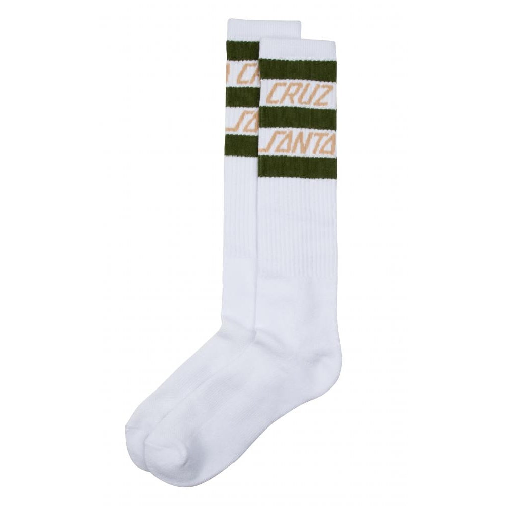 SANTA CRUZ STRIP STRIPE SOCK WHITE