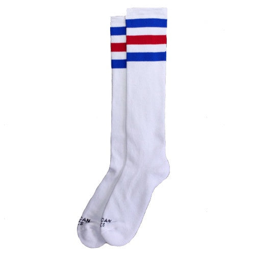 AMERICAN SOCKS KNEE HIGH AMERICAN PRIDE WHITE/BLUE/RED