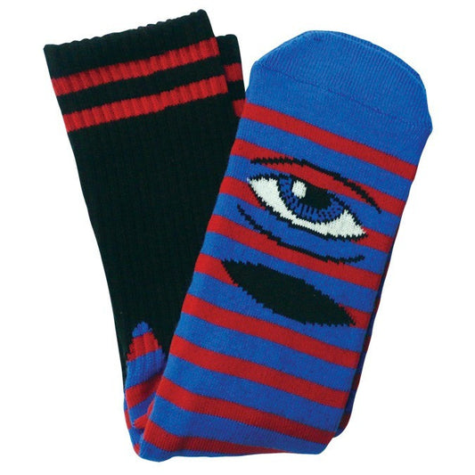 TOY MACHINE SECT EYE STRIPE SOCK BLUE/RED - Skateboards Amsterdam