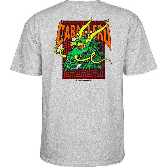 POWELL PERALTA STEVE CABALLERO STREET DRAGON T-SHIRT ATHLETIC HEATHER