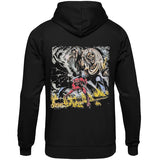 IRON MAIDEN VINTAGE LOGO NUMBER OF THE BEAST HOODED SWEATER BLACK