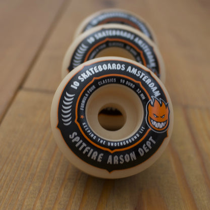 SPITFIRE X IO SKATEBOARDS AMSTERDAM FORMULA FOUR ARSON DEPT CLASSIC 99DU 54MM