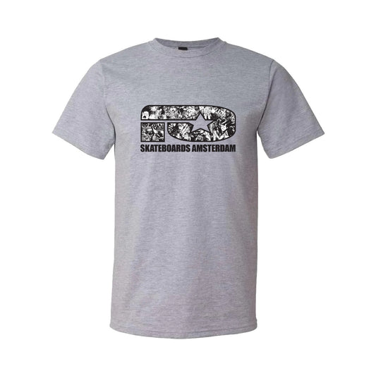 IO SKATEBOARDS AMSTERDAM T-SHIRT BAND LOGO HEATHER GREY