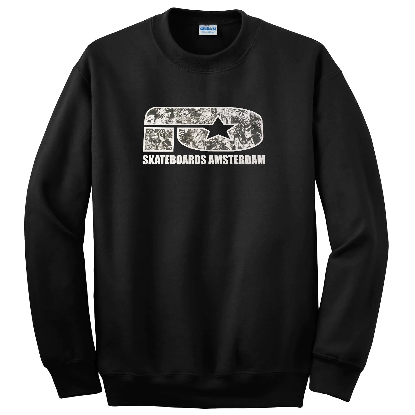 IO SKATEBOARDS AMSTERDAM CREWNECK SWEATER BAND LOGO BLACK