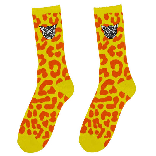 PIG LEOPARD SOCKS YELLOW