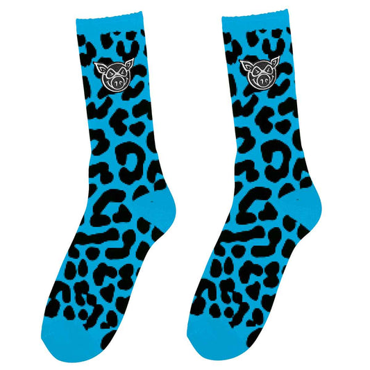 PIG LEOPARD SOCKS BLUE