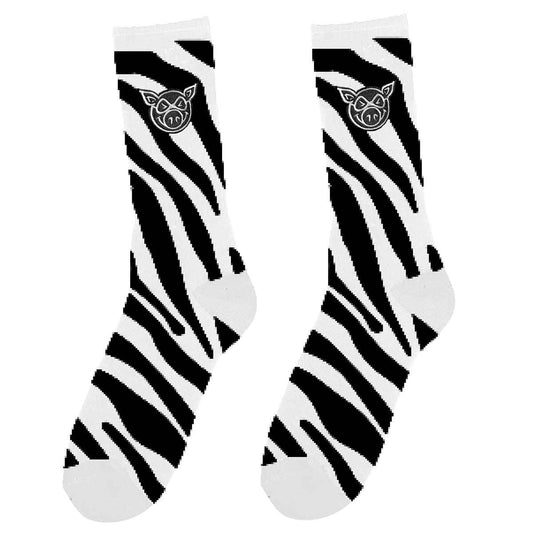 PIG ZEBRA SOCKS BLACK