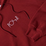 POLAR  DEFAULT HOODED SWEATER RICH RED W/WHITE EMBROIDERY