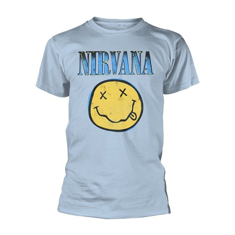 NIRVANA XEROX SMILEY T-SHIRT BLUE