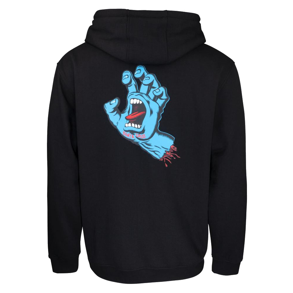 SANTA CRUZ SCREAMING HAND CHEST HOODED SWEATER BLACK