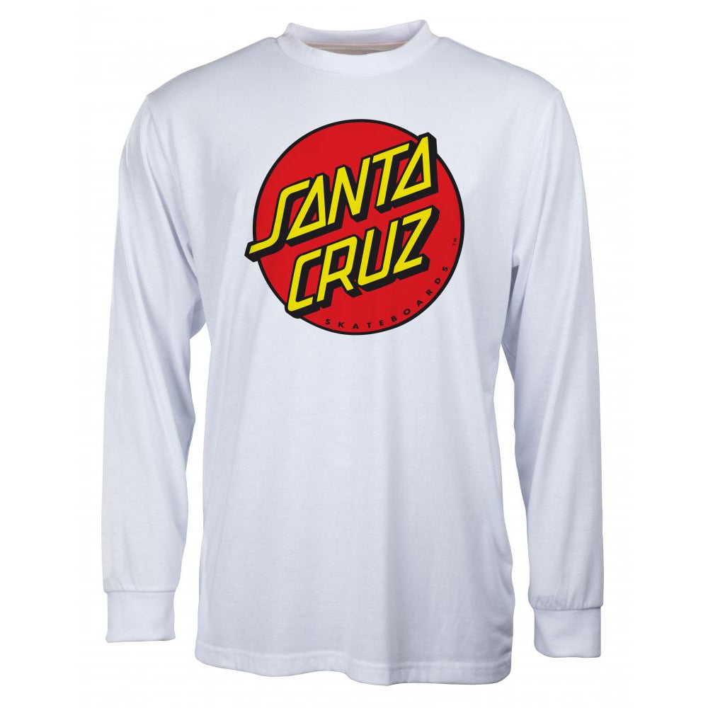 SANTA CRUZ CLASSIC DOT LONG SLEEVE WHITE