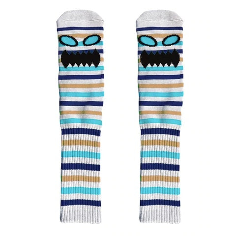 TOY MACHINE MONSTER FACE MINI STRIPES CREW SOCK BLUE/MULTI