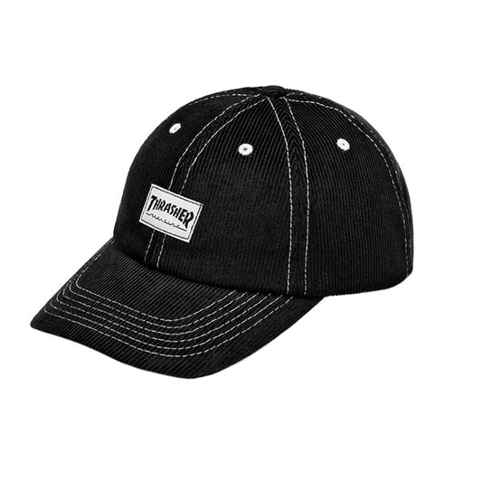 THRASHER CORDUROY OLD TIMER HAT BLACK