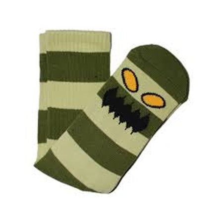 TOY MACHINE MONSTER BIG STRIPE SOCK GREEN