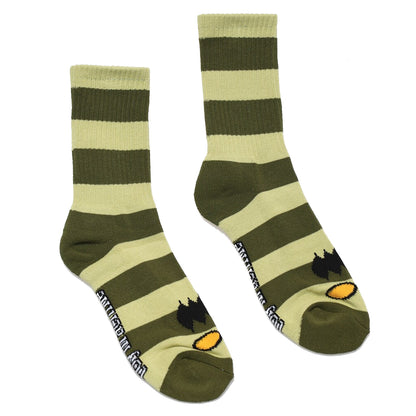 TOY MACHINE MONSTER BIG STRIPE SOCK GREEN