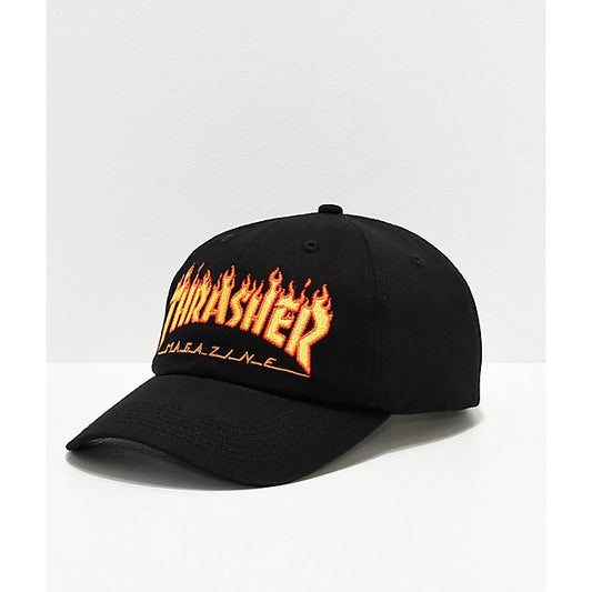 THRASHER FLAME OLD TIMER HAT BLACK