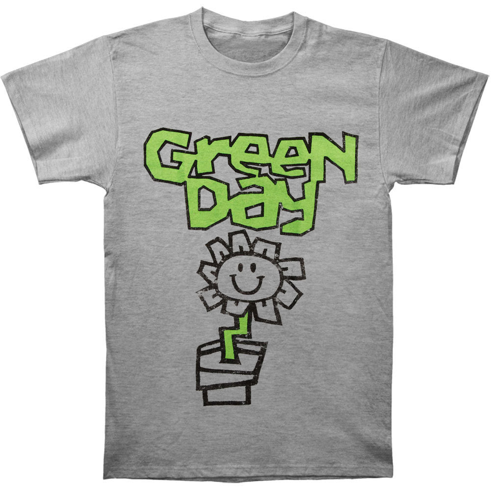 GREEN DAY FLOWERY POT T-SHIRT GREY - Skateboards Amsterdam