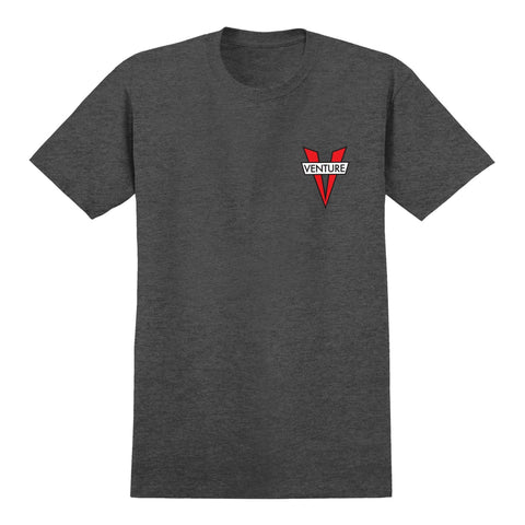 VENTURE HERITAGE T-SHIRT CHARCOAL HEATHER/RED