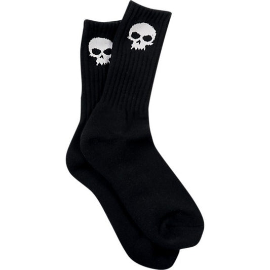 ZERO SKULL CREW SOCK BLACK