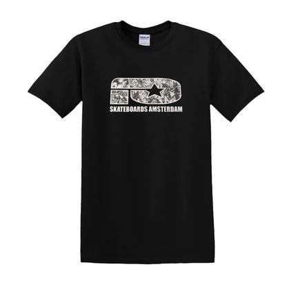 IO SKATEBOARDS AMSTERDAM T-SHIRT BAND LOGO BLACK