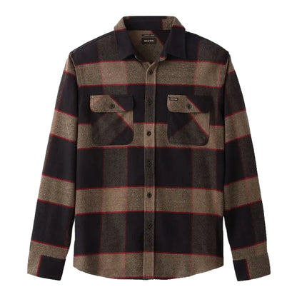 BRIXTON BOWERY L/S SHIRT HEATHER GREY/CHARCOAL