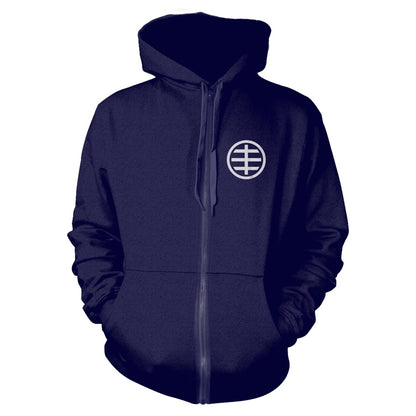 HUSKER DU CIRCLE LOGO HOODED ZIPPER NAVY