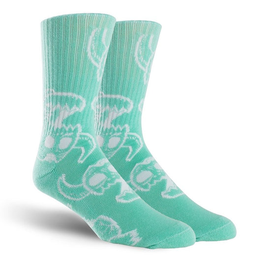 TOY MACHINE MONSTER SKULL SOCK AQUA