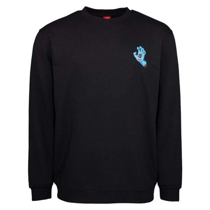 SANTA CRUZ SCREAMING HAND CHEST CREWNECK SWEATER BLACK