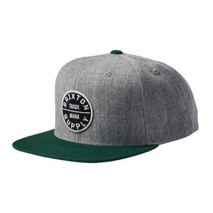 BRIXTON OATH III SNAPBACK HEATHER GREY/SPRUCE