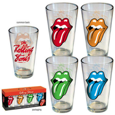 ROLLING STONES TONGUES 4-PACK PINT GLASS - Skateboards Amsterdam