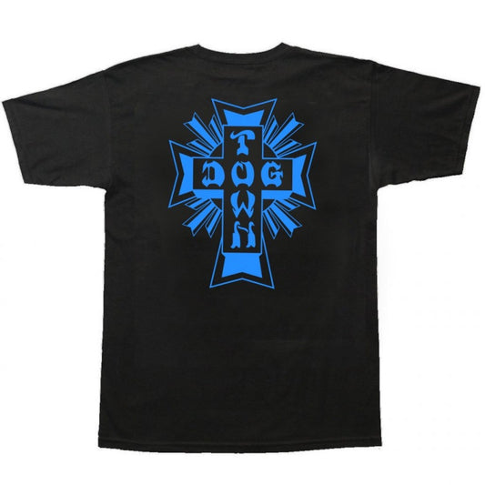 DOGTOWN CROSS LOGO T-SHIRT BLACK/BLUE